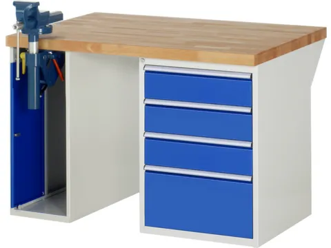 werkbank,HxBxD 890x1250x900mm,beukblad,draagverm. 750kg,2containers