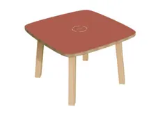 bijzettafel,HxBxD 400x600x600mm,4voeten natuur,vierkante buis