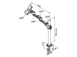 Monitorarm FPMA-D935 1 Scherm 10-30 Inch met Klem Zilvergrijs - 2