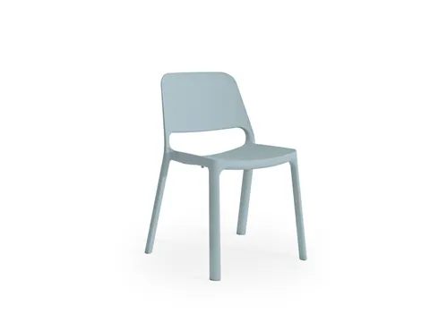 stapelstoel,4voeten,zitschaal PP hemelblauw