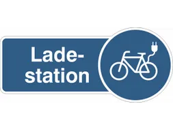 uithangbord,E-bike laadstation,aluminium,blauw/wit,om te verlijmen