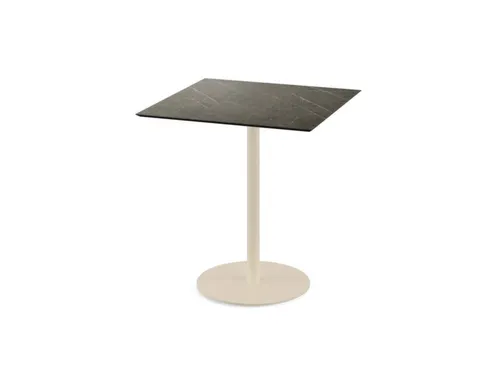 bistrotafel,HxBxD 730x700x700mm,rechthoekig,schotelvoet zandkleuren