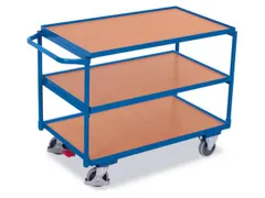 Tafelwagen 250kg 850x500mm 3 Etages Houten Plaat Horizontale Beugel