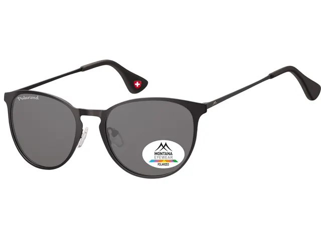 Zonnebril Montana met smoke gepolariseerd rond glas en metalen pootje