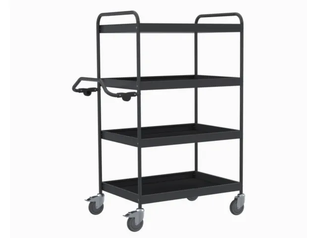 Etagewagen,Draagverm. 200Kg,4Etage(S),Rubberen Mat