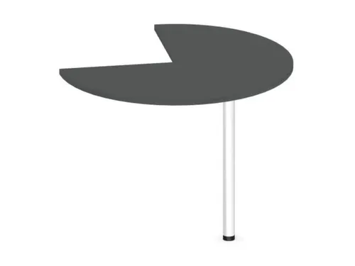 aanbouwtafel,i.h.v.,HxØ 720-840x1000mm,driekwartrond,MS-donkergrijs
