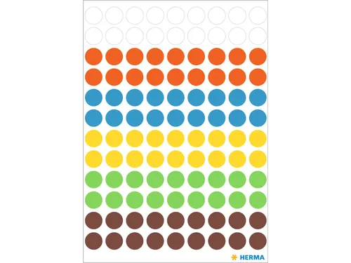 HERMA 1831 Multipurpose etiketten Rond 8mm Assorti 540 stuks
