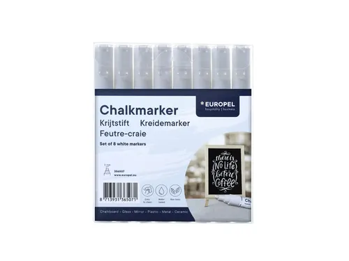 Krijtstift Europel 1-3mm wit etui 8 stuks