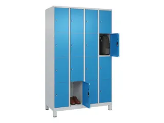 lockerkast,HxBxD 1950x1200x500mm,4x4vakken,vak B 300mm,cil.-slot - 1