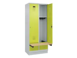 locker met bank,HxBxD 1950x800x815mm,2vak,vak B 400mm,cilinderslot
