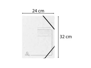 Elastomap z/klep. bedrukt 355g wit - 2