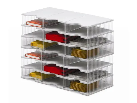 postsorteerbox,18vakken,m. antislipvoeten,Tafelopstelling