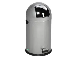 Push & Kick Afvalbak Staalplaat 33 Liter 690x375mm Met Pedaal Zilver