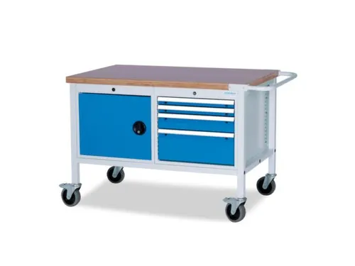 Werkplaatswagen 859x1200x750mm Werkblad 40mm Draaideuren 4laden