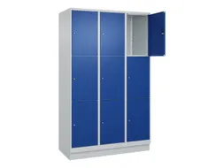 lockerkast,HxBxD 1950x1200x500mm,3x3vakken,vak B 400mm,cil.-slot