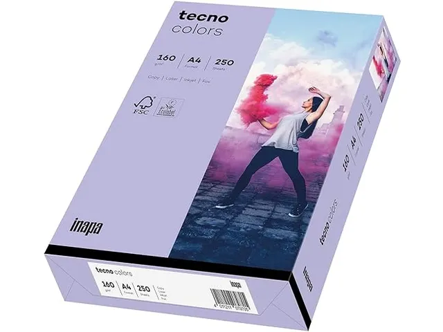Inapa Tecno colors Gekleurd papier A4 Violet 160 gram 250vel