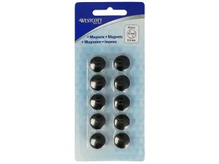 Magneet Westcott zwart pak à 10st. Ø 15x8mm, 100g - 2