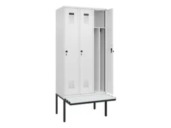 locker met bank,voor scheiding van kleding,HxBxD 2120x900x815mm,3vak