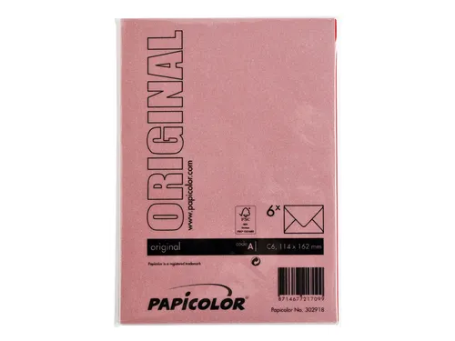 Envelop Papicolor C6 114x162mm Rood Gegomd