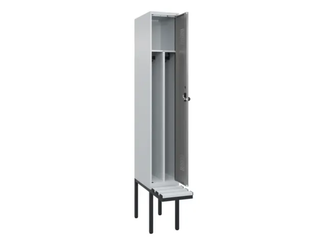 locker met bank,voor scheiding van kleding,HxBxD 2120x300x815mm,1vak