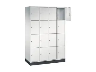 lockerkast,RAL 7035,HxBxD 1950x1220x500mm,4x4vakken,cil.-slot,sokkel - 1