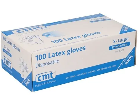 Handschoen CMT XL latex poedervrij wit 100 stuks