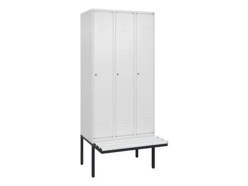 locker met bank,HxBxD 2120x900x815mm,3vak,vak B 300mm,cil.-slot
