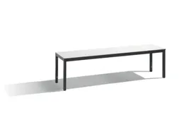 omkleedbank,HxLxD 401x1500x353mm,HPL wit,frame staal RAL7021