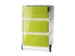 Caisson mobile 642x390x436mm 4 tiroirs vert/blanc