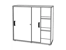 Schuifdeurkast Hxbxd 1100x1300x400mm 3 Oh Afsluitbaar Wit Front Wit