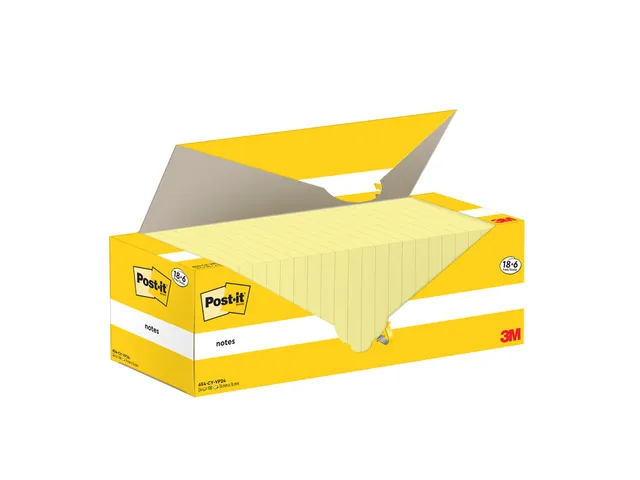 Notes 3M Post-it 654-CY 76x76mm jaune lot promo