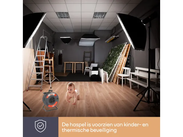 Kabelhaspel 50 M - 3g1.5 - 4 Stopcontacten Penaarde