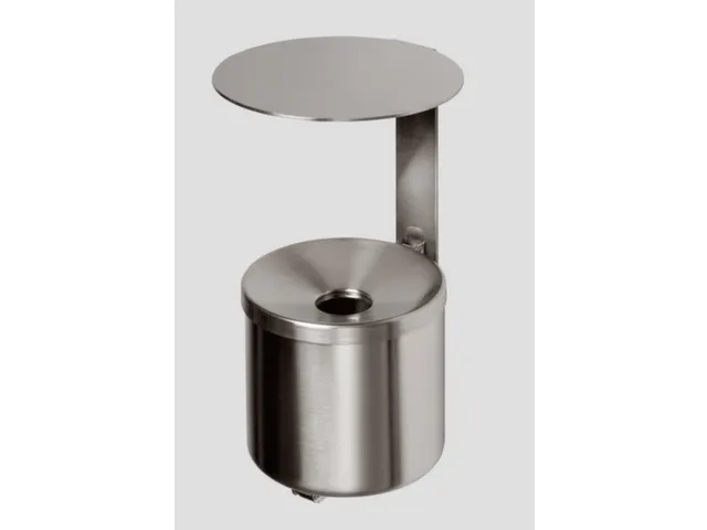 Wandasbak 2.4 liter HxØ 310x155mm Rvs Met Overkapping Rvs