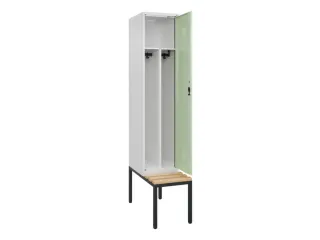 locker met bank,voor scheiding van kleding,HxBxD 2120x400x815mm,1vak - 1