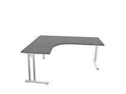 bureau in vrije vorm,HxBxD 740x1800x1600mm,vrije vorm,MS-donkergrijs