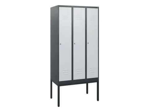 locker,HxBxD 1950x900x500mm,3vak,vak B 300mm,cil.-slot,voetonderstel
