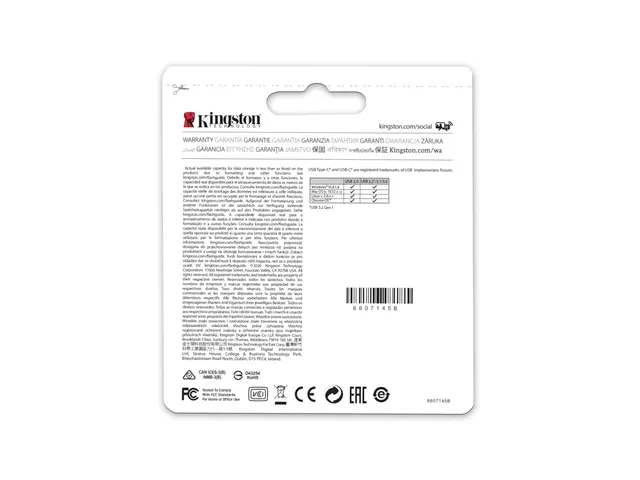 64GB DataTraveler microDuo 3C 200 MB/s dubbele USB-A + USB-C
