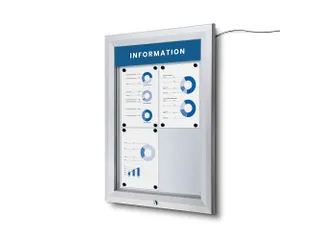 Outdoor mededelingenbord 4x A4 met logopaneel LED verlicht - 3