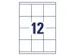 etiket Avery ILK 70x67,7mm 100 vel 12 etiketten per vel wit