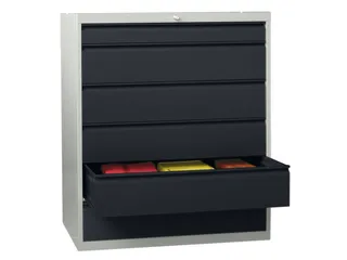 ladekast HxBxD 1200x1023x600mm 6laden slot RAL7035 front RAL7016 - 2