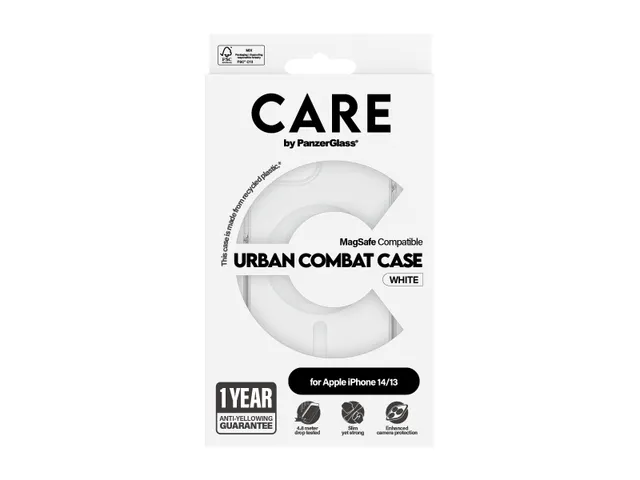 PanzerGlass CARE by Urban Combat Case Transparent w. White MagSa