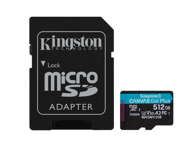 Carte microSDXC Canvas Go Plus Gen4 200 Mo/s A2 U3 V30 512 Go + adapta