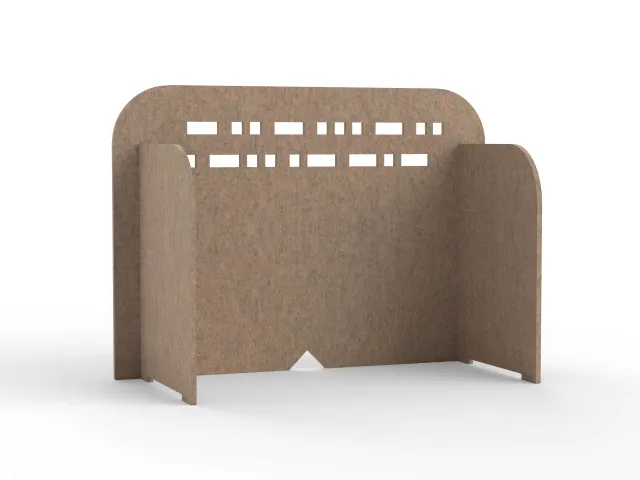 Akoestisch PET-vilt scheidingsscherm S 70x35cm beige