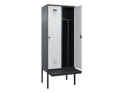 locker met bank,voor scheiding van kleding,HxBxD 2120x800x815mm,2vak