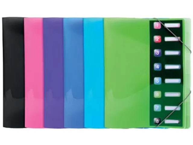 Iderama Sorteermap, Uit Pp, Met 8 Vakken, Geassorteerde Kleuren