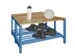 banc double,LxP 1000x740mm,barrettes en bois hêtre,piètement RAL5012