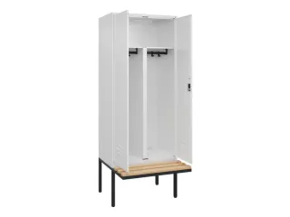 PBM-locker met bank,HxBxD 2120x800x815mm,2vak,vak B 400mm,cil.-slot - 2