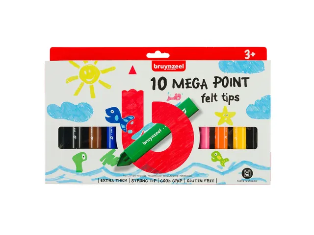 Feutre Bruynzeel Kids Mega Point set 10 couleurs