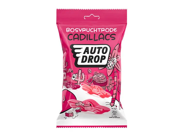 Autodrop Bosvruchtrode Cadillacs zak 85 gram