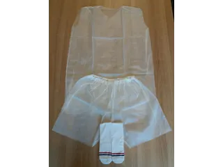 pp non woven ondergoedset, wit (hemd short, katoenen sokken XL) 1/ - 2